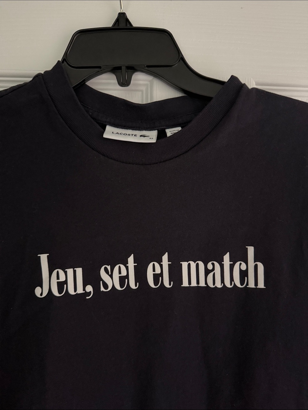 Lacoste "Jeu, set et match" Short Sleeve Tee - Navy